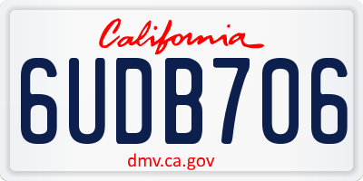 CA license plate 6UDB706