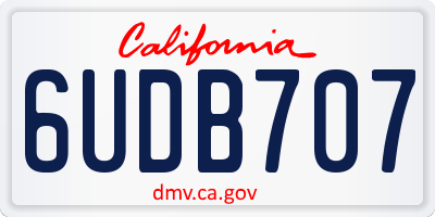 CA license plate 6UDB707
