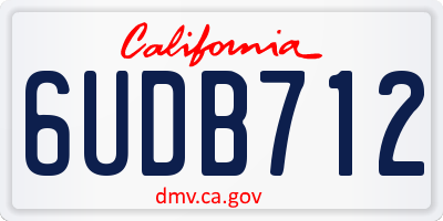 CA license plate 6UDB712