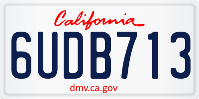 CA license plate 6UDB713