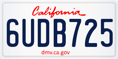 CA license plate 6UDB725
