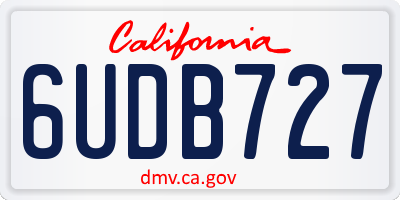 CA license plate 6UDB727