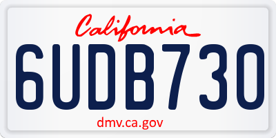 CA license plate 6UDB730