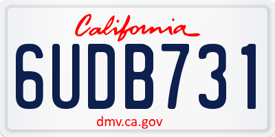 CA license plate 6UDB731