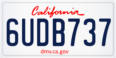 CA license plate 6UDB737