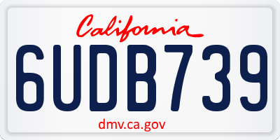 CA license plate 6UDB739