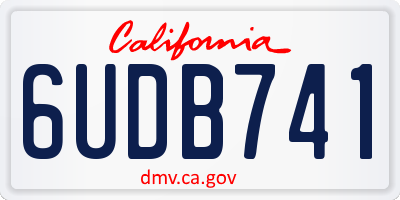 CA license plate 6UDB741