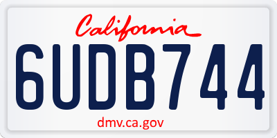 CA license plate 6UDB744