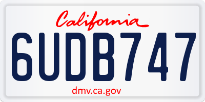 CA license plate 6UDB747