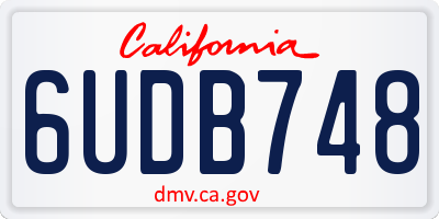 CA license plate 6UDB748