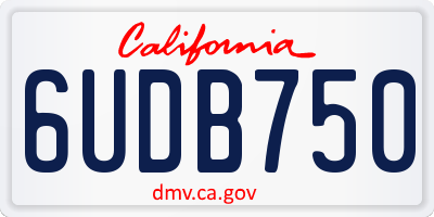 CA license plate 6UDB750