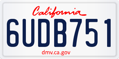 CA license plate 6UDB751