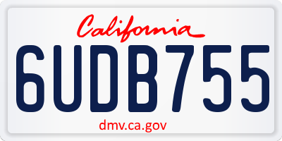CA license plate 6UDB755
