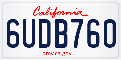 CA license plate 6UDB760