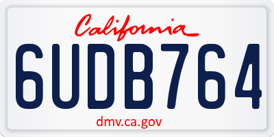CA license plate 6UDB764