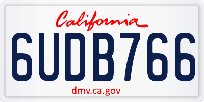 CA license plate 6UDB766