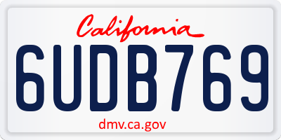 CA license plate 6UDB769