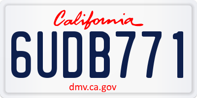 CA license plate 6UDB771