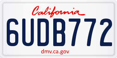 CA license plate 6UDB772
