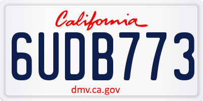 CA license plate 6UDB773