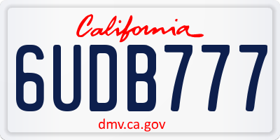 CA license plate 6UDB777