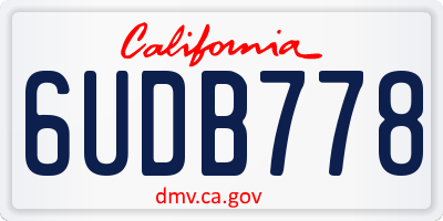 CA license plate 6UDB778