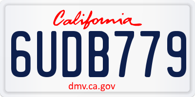 CA license plate 6UDB779