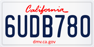 CA license plate 6UDB780