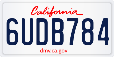 CA license plate 6UDB784