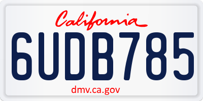 CA license plate 6UDB785