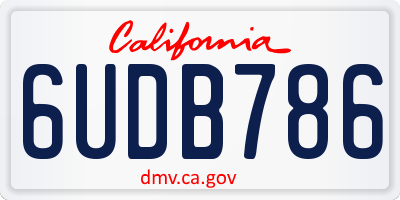 CA license plate 6UDB786