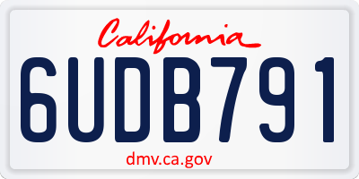 CA license plate 6UDB791