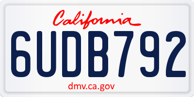 CA license plate 6UDB792