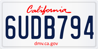 CA license plate 6UDB794