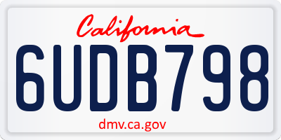 CA license plate 6UDB798