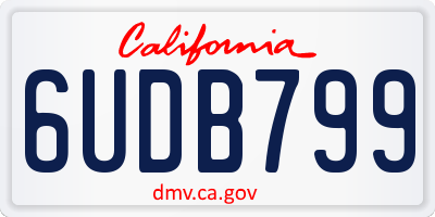 CA license plate 6UDB799