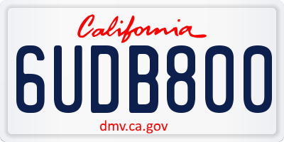 CA license plate 6UDB800