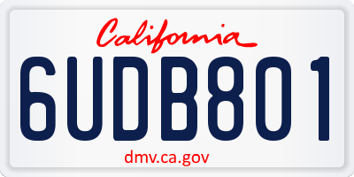 CA license plate 6UDB801