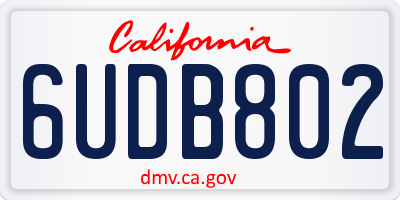CA license plate 6UDB802