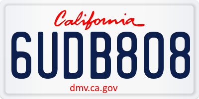 CA license plate 6UDB808