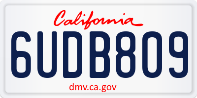 CA license plate 6UDB809