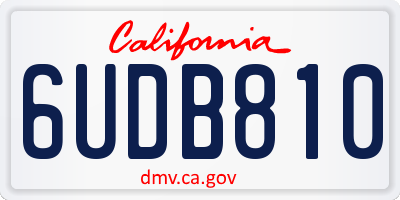 CA license plate 6UDB810