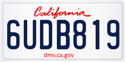 CA license plate 6UDB819