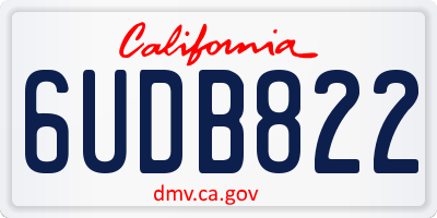CA license plate 6UDB822