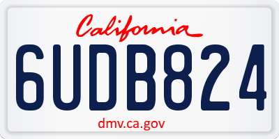 CA license plate 6UDB824