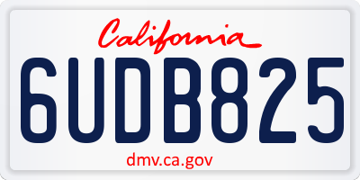 CA license plate 6UDB825