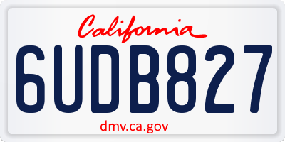 CA license plate 6UDB827