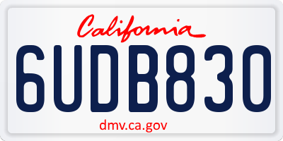 CA license plate 6UDB830