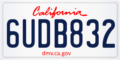 CA license plate 6UDB832