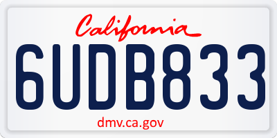 CA license plate 6UDB833